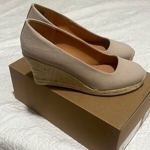 canvas espadrille wedges